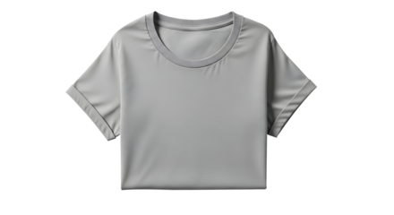 Cool Gray Tee: A minimalist studio shot presents a sleek, gray tee shirt against a clean backdrop, showcasing its smooth texture and modern design. 