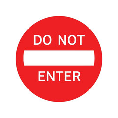 Red do not enter traffic sign vector. isolated no entry symbol for prohibited access and safety warning Vector, illustration