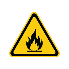 Fire hazard warning sign icon. flammable danger symbol for safety alert. industrial security Vector, illustration
