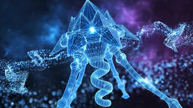 Abstract Alien Creature in Space - A Digital Art Exploration.