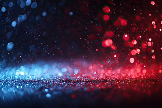 Abstract bokeh background with vibrant blue and red lights