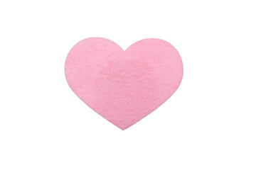 Minimalist Pink Heart Felt on Transparent Background - Symbol of Love and Romance