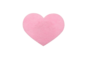 Minimalist Pink Heart Felt on Transparent Background - Symbol of Love and Romance