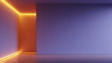 Empty modern room with vibrant lighting