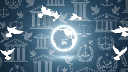 Elegant blue and white background animation for presentations and democracy themes