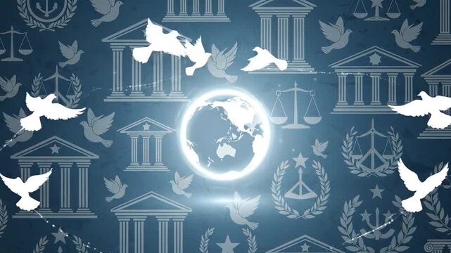 Elegant blue and white background animation for presentations and democracy themes