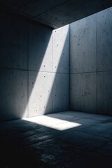 Obraz premium Minimalist concrete wall with sunlight