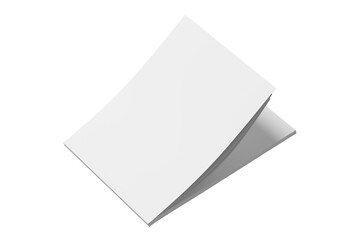 A5 / A4 Landscape Magazine White Blank 3D Rendering Transparent Background Mockup PNG