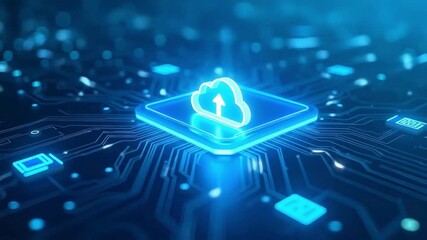 Cloud data upload technology background showcasing digital transfer, futuristic computing networks, and glowing cyber systems for modern storage, innovation, and connectivity - Powered by Adobe