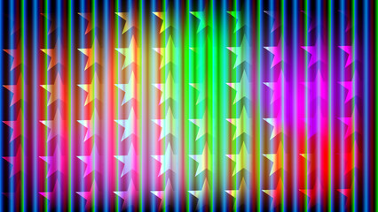 Dynamic abstract backdrop showcasing a gradient of electric colors, shimmering vertical lines, and a celestial pattern of glowing stars for energetic visual appeal