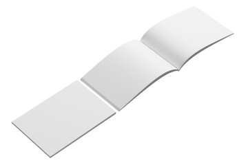 A5 / A4 Landscape Magazine White Blank 3D Rendering Transparent Background Mockup PNG