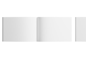 A5 / A4 Landscape Magazine White Blank 3D Rendering Transparent Background Mockup PNG