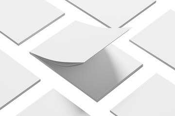 A5 / A4 Landscape Magazine White Blank 3D Rendering Transparent Background Mockup PNG