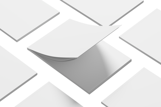 A5 / A4 Landscape Magazine White Blank 3D Rendering Transparent Background Mockup PNG