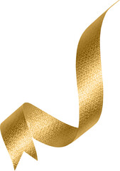 Shiny Swirl Gold Ribbon PNG