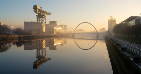 Finnieston Crane and Clyde Arc Bridge Reflection - Glasgow