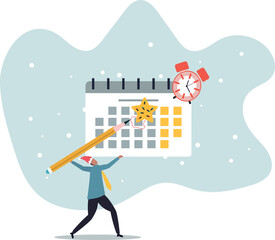 Calendar date event, reminder for meeting schedule or appointment, work deadline mark or weekly plan, important business date.about a man and his life.