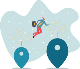 Business relocation, move office to new address or transfer to new location concept,about a man and his life.