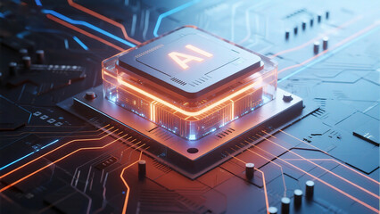 AI chip on circuit board
