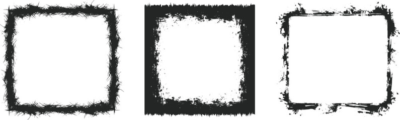 Obraz premium Grunge Border Frame PNG – Rough Edge Distressed Frame Design