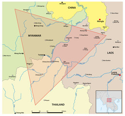 Map of the Golden Triangle in Southeast Asia