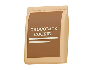 chocolate cookies pack icon 3d illustration render