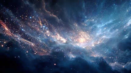Fototapeta premium Celestial Nebula: Stellar Clouds and Cosmic Starlight
