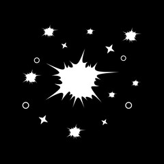 Seamless vector pattern with black and white star and snowflake elements for a winter holiday illustration set ,explosion design,ink splash