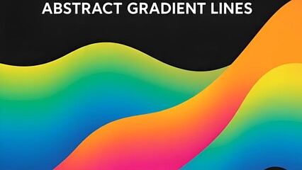 Abstract colorful gradient lines forming smooth wavy patterns on a dark background, creating a modern and dynamic visual.