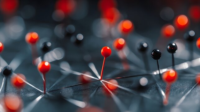 A complex web of interconnected points symbolizing communication and technology.