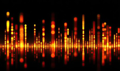 Abstract fiery audio waveform