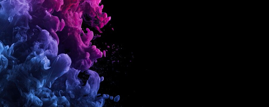 Abstract vibrant colors swirling in a dark background