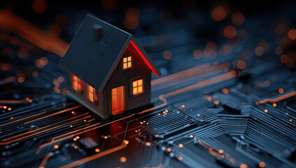 Small home model on circuit board