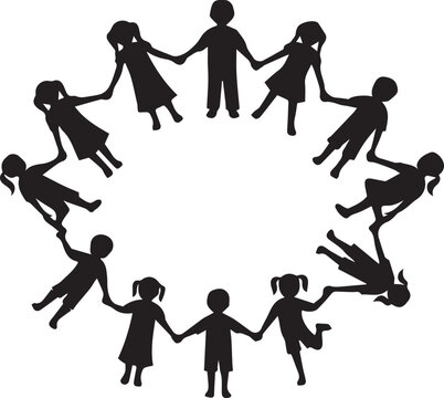 Diverse children holding hands in circle celebrating global unity and human rights day