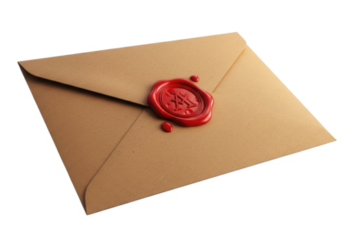 Sealed brown paper envelope rests against a solid black background under soft illumination