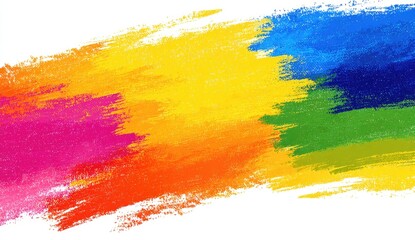 Abstract paint strokes in a spectrum of colors