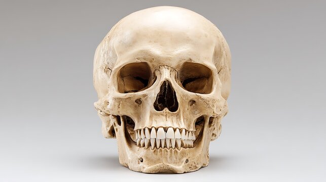 Human Skull on Isolated White Background for Medical or Design Use