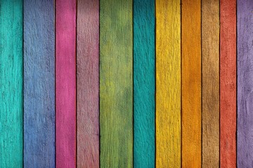Vibrant colorful wooden planks