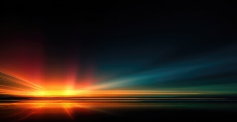 Abstract sunrise over still water