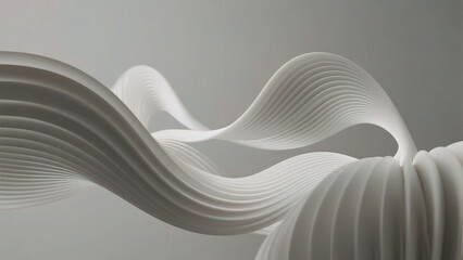 Abstract white curved ribbons