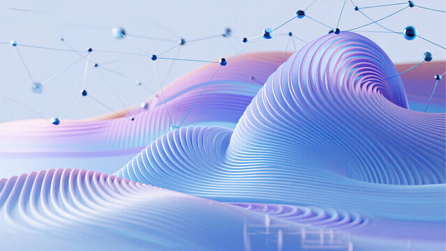 Abstract wave pattern with connected nodes