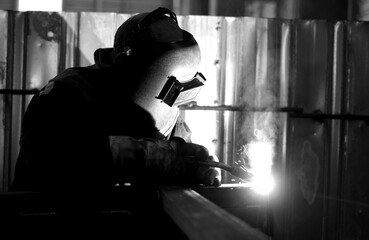 Gas Welding Torch in Action &ndash; Monochrome Detail Shot