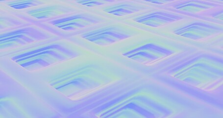 Fototapeta premium Abstract Holographic Grid Background | Pastel Iridescent Technology Surface