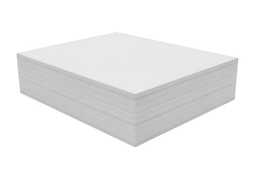 Stack of clean white paper sheets isolated on a dark background