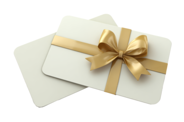 Gift card voucher set, matte cards with subtle emboss, ribbon bow accessory separate