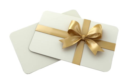 Gift card voucher set, matte cards with subtle emboss, ribbon bow accessory separate