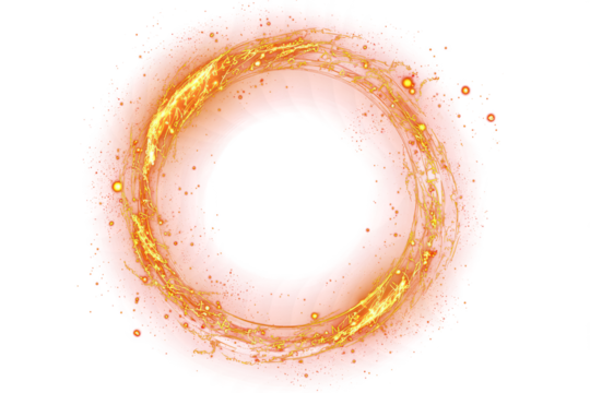 Futuristic energy ring with glowing sparks