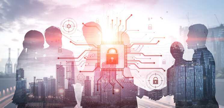 Cyber security system protecting digital infrastructure. Cyber security ensures data safety, prevents breaches, cyber security strengthens defense, and supports secure operations. Vouch - Powered by Adobe