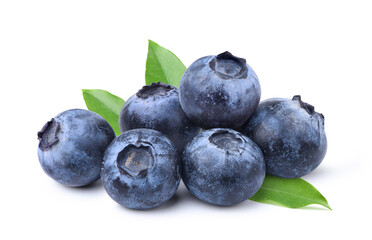 Blueberries isolated on white background.