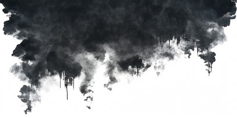 Naklejka premium Thin sheet of black cloud with ragged torn edges